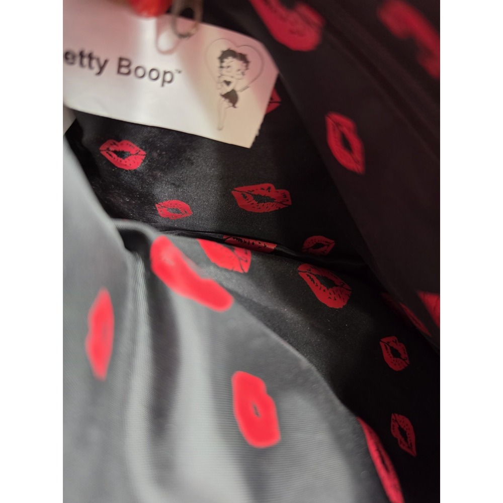 Betty Boop Black Red Shoulder Bag Purse Wristlet Wallet Charm Y2K Retro - Picture 6 of 7